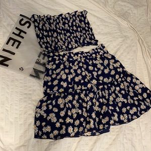 Floral skirt and top set